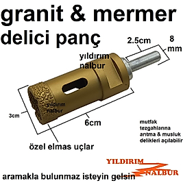 30MM GRANİT MERMER SERAMİK DELME ELMASLI PANÇ APARAT TEZGAH DELME APARATI KALİTE