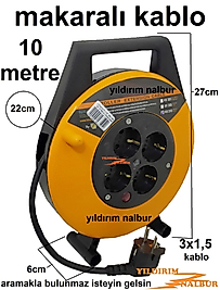 MAKARA KABLO 10 METRE 3X1,5 KABLO SEYYAR KABLO