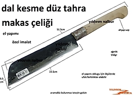 TAHRA DAL KESME KAMP BIÇAĞI ÖZEL YAPIM DÖVME ÇELİK DÜZ MODEL SAHŞAP SAP