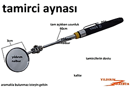 TAMİRCİ AYNASI UZATMALI 60CM USTA DİKİZ AYNASI MOTORCU AYNASI