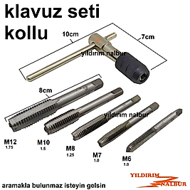KLAVUZ SETİ KOLLU CİVATA DİŞ AÇMA SET 6 PARÇA EKONOMİK SET HSS KLAVUZ TAKIMI
