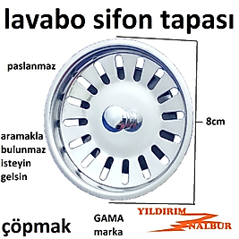 ÇÖPMAK BÜYÜK KAFA IZGARA TAPASI LAVABO SİFONU PİSLİK TUTUCU ÇÖPMAK LAVABO GİDER IZGARASI CONTALI