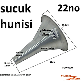SUCUK HUNİSİ 22NO ALÜMİNYUM 10.2CM SUCUK YAPMA APARATI BÜYÜK SUCUK HUNİSİ