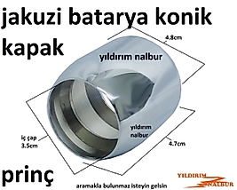 JAKUZİ BATARYASI KONİK KAPAK JAKUZİ MUSLUK KARTUŞ BAŞLIĞI PRİNÇ