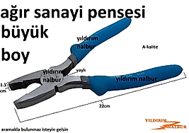 PENSE AĞIR HİZMET SANAYİ PENSESİ BÜYÜK DUBLE BOY PENSE KOCAMAN TAMİRCİ PENSESİ