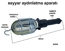 SEYYAR AYDINLATMA TAMİRCİ AYDINLATMA KAFASI EL FENERİ UZATMA IŞIK