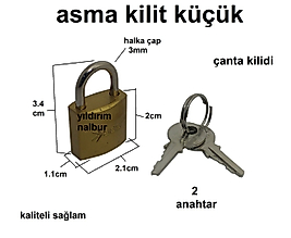 ASMA KİLİT BAVUL KİLİDİ ASKER KİLİTİ ÇANTA KİLİDİ KÜÇÜK ASMA KİLİT
