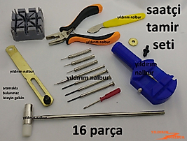 SAATÇİ TAMİR TAKIMI SAAT TAMİR SETİ 16 PARÇA ÇOK AMAÇLI SET