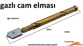 CAM ELMASI CAM KESME ELMASI GAZLI METAL KASA CAM KESİCİ AĞIR ÜRÜN SARI RENK