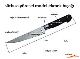 SÜRBISA SÜRMENE YÖRESEL EKMEK BIÇAĞI MODEL AHŞAP SAP