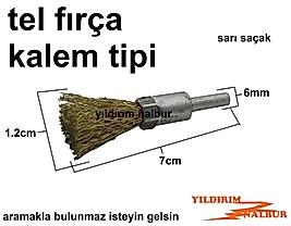PARLATMA 6MM PİMLİ KÜÇÜK KALEM TEL FIRÇA SAÇAKLI TEMİZLEME FIRÇASI