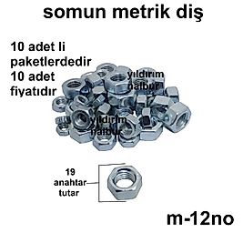 CİVATA SOMUNU M12 KALİTE VİDA SOMUNU BÜYÜK 10 LUPAKET