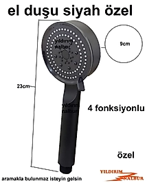 EL DUŞU SİYAH ÖZEL 4 FONKSİYON DUŞ SETİ FİSKİYESİ KALİTE