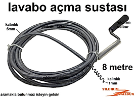 LAVABO SUSTASI KALİTE 8 METRE KANAL SUSTASI UZUN KALIN TUVALET