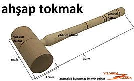AHŞAP TOKMAK BÜYÜK AHŞAP SAPLI AĞAÇ TOKMAK ÇEKİÇ AHŞAP ÇEKİÇ