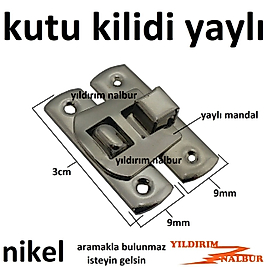 NİKEL RENK KUTU KİLİDİ METALİK YAYLI DEKORATİF KLİPS SANDIK KİLİDİ HOBİ KİLİT EMNİYET YAYLI AKSESUAR