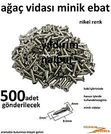 AĞAÇ VİDASI NİKEL 500 ADET RENK HOBİ VİDASI MENTEŞE VİDASI MİNİ TOKA VİDASI HOBİ VİDA KÜÇÜK BOY
