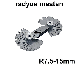RADYUS MASTARI R7.5-15MM RADÜS MASTAR ÖLÇÜ ALETİ