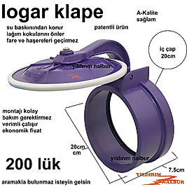 LOGAR KLAPA 200 LÜK ÇEKVALF PLASTİK PİMAŞ RÖGAR PİS SU KLAPESİ DUBLE PRATİK