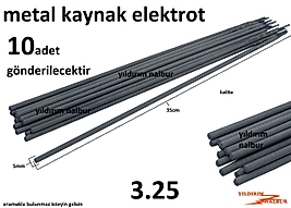 ELEKTROT 3.25 10 ADET KALIN KAYNAK ÇUBUĞU ON TANE ELEKTROT ÇUBUK