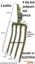 BEL DAR TİP ÇAPA AUSTRIA BELLEME YEKPARE KAYNAKSIZ BEL KÜREĞİ BAHÇE BELLEME 4 DİŞ HAFİF YABA