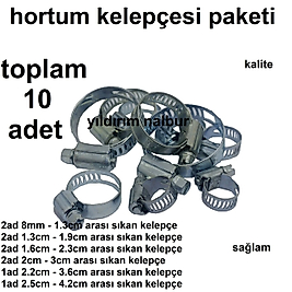 HORTUM KELEPÇESİ SET PAKETİ MUSUK KELEPÇE METAL KELEPÇE