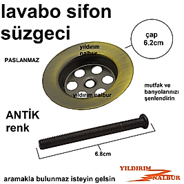 LAVABO SİFON SÜZGECİ ANTİK ESKİTME RENK BANYO MUTFAK LAVABO GİDER SÜZGEC