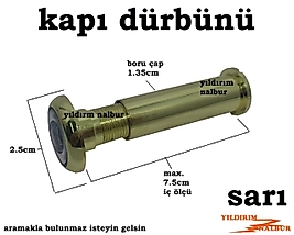KAPI DÜRBÜNÜ ÇELİK KAPI DÜRBÜNÜ SARI RENK KALİTE