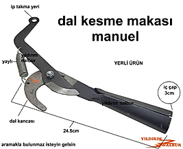 YERLİ YÜKSEK DAL KESME APARATI SAPSIZ METAL BUDAMA MAKASI BAĞ MAKASI TEPE MAKASI
