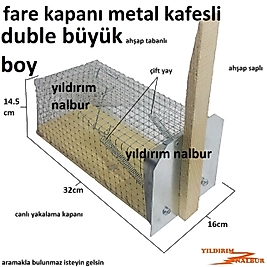 FARE KAPANI DUBLE BÜYÜK BOY METAL KAFESLİ ÇİFT YAY SANSAR TUZAĞI SERTTT