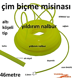 ÇİM BİÇME 3.3MM ALTI KÖŞELİ ALTIGEN MİSİNASI OT BİÇME MİSİNA TIRPAN