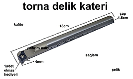 TORNA DELİK KATERİ S16Q ELMASLI TORNA KATER BIÇAĞI ELMAS SAĞLAM