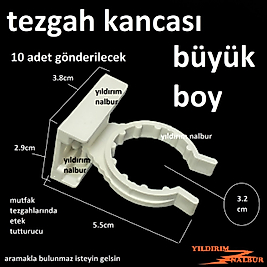 MUTFAK TEZGAH ALTI ETEK KANCASI 10 LU PAKET BÜYÜK BOY PLASTİK MUTFAK DOLAP ALTI KLİPS BEYAZ