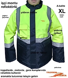 İŞÇİ MONTU MOTORCU MONTU YAĞMURLUK POLİS TİPİ XL BEDEN REFLEKTÖRLÜ