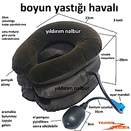 BOYUN YASTIĞI HAVALI POMPALI AYARLI UZUN YOL YASTIĞI UYKU YASTIGI