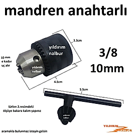 MATKAP MANDRENİ 3/8 10MM MİNİ BOY KÜÇÜK MATKAP ANAHTARLI MANDIREN MATKAP KAFASI