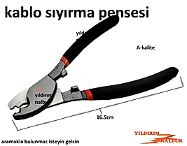 KABLO SIYIRMA PENSE PRATİK SİYAH PROFESYONEL KABLO SOYACAĞI