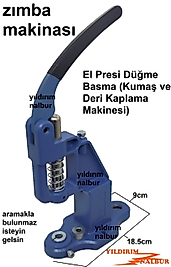 ZIMBA MAKİNASI DÜĞME YAPMA BASMA APARATI KUŞ GÖZÜ YASTIK DÜĞMESİ YAPMA MAKİNASI