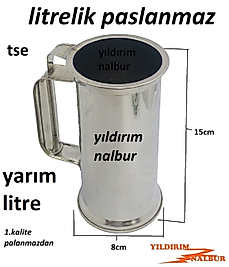 YARIM LİTRELİK PASLANMAZ SÜT KOYMA ÖLÇÜ KABI MİNİK BOY KÜÇÜK LİTRE