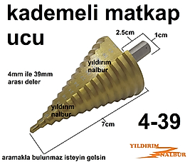KADEMELİ MATKAP UCU 4-39 KONİK MATKAP UCU HSS
