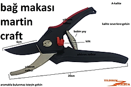 BAĞ MAKASI KALİTE MARTIN CRAFT DAL MAKASI BUDAMA MAKASI ÜZÜM BUDAMA AĞAÇ BUDAMA