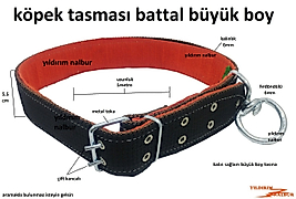BÜYÜK EBAT BATTAL KÖPEK TASMASI 1MT KALIN KANGAL TASMA BATTAL ÇİFT KANCA