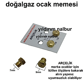 DOĞALGAZ OCAK MEMESİ ENJEKTÖR 4LÜ SET ARÇELİK MARKAYA UYGUN