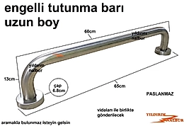 ENGELLİ TUTUNMA BARI 60CM EKONOMİK FİYAT BANYO TUTAMAK YAŞLI KÜVET TUTAMAK UZUN BOYLU