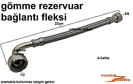 GÖMME REZERVUAR BAĞLANTI FLEKSİ PRİNÇ 3/8-1/2 SPRAL BAĞLANTI HORTUMU