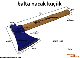 BALTA AHŞAP SAPLI MAVİ RENK NACAK SAĞLAM EL BALTASI