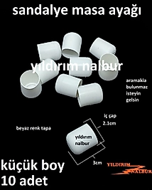 SANDALYE AYAĞI 21MM BEYAZ MASA AYAĞI PLASTİK KÜÇÜK TİP