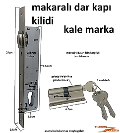 KALE MAKARALI DAR KAPI KİLİDİ GİRİŞ KAPI KİLİDİ KALE BARELLİ TAKIM İŞ YERİ KAPISI SİLİNDİRLİ