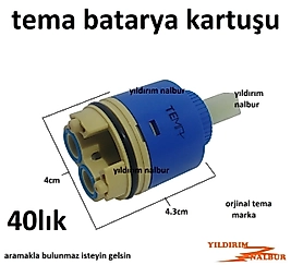 SİAMP TEMA BATARYA MUSLUK KARTUŞU 40LIK 4CM TEMA MARKA BÜYÜK BOY AYAKLI AÇ KAPA KARTUŞ