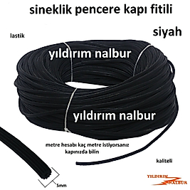 SİNEKLİK FİTİLİ PİMAPEN SİNEK PENCERE KAPI FİTİLİ 5MM LASTİK SİYAH